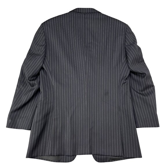 Armani Collezioni Black & White 100% Wool 3 Button Pinstripe Blazer Sz 42L - Picture 2 of 9